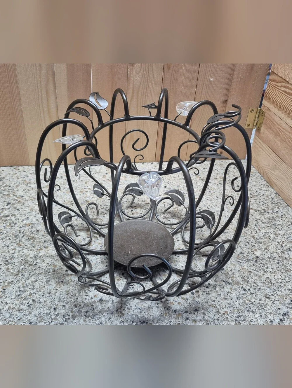 Wrought Iron Pumpkin Candle Holder Wire Globe Centerpiece Autumn Fall Decor